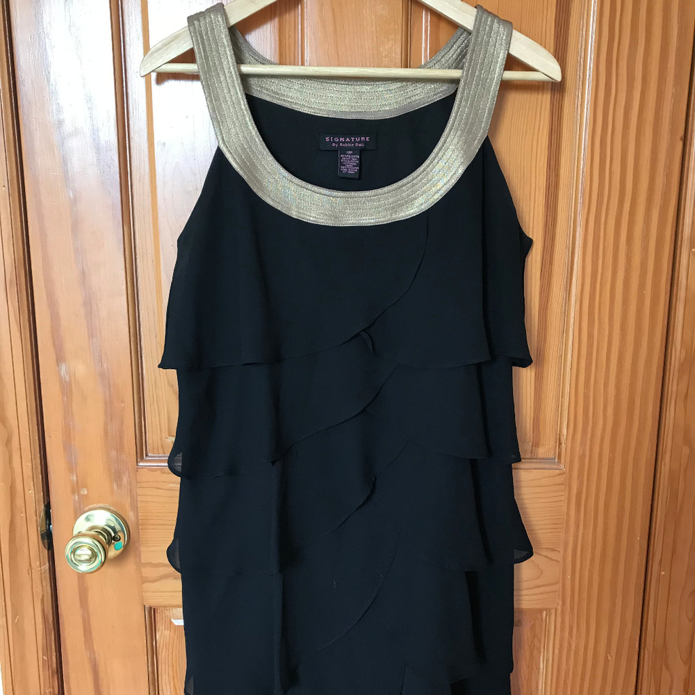 Signature by Robbie Bee Black Ruffled Dress